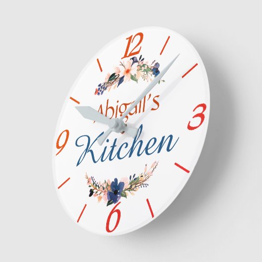 Personalized floral kitchen runde wanduhr (Winkel)