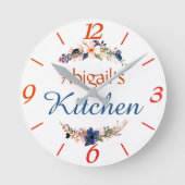 Personalized floral kitchen runde wanduhr (Vorderseite)