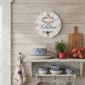 Personalized floral kitchen runde wanduhr