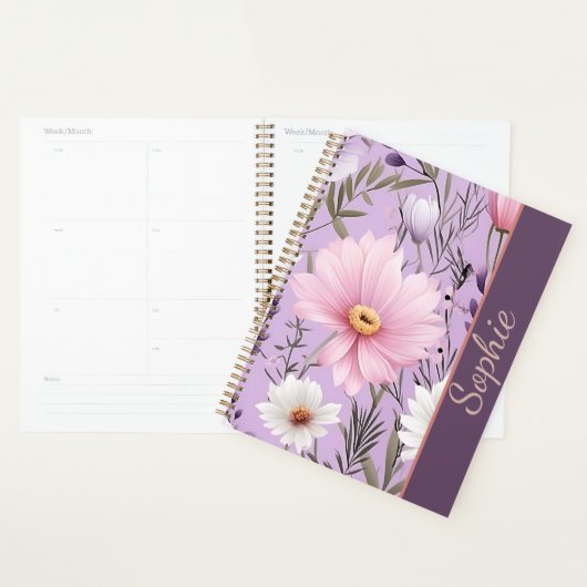Personalized Floral Lavender Planner with Name Planer (Anzeige)