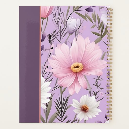 Personalized Floral Lavender Planner with Name Planer (Rückseite)