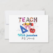 Personalized floral letter coquette bow teacher dankeskarte (Vorderseite)