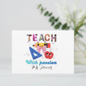 Personalized floral letter coquette bow teacher dankeskarte (Stehend Vorderseite)