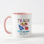 Personalized floral letter coquette bow teacher tasse (Links)