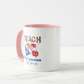 Personalized floral letter coquette bow teacher tasse (Vorderseite Links)