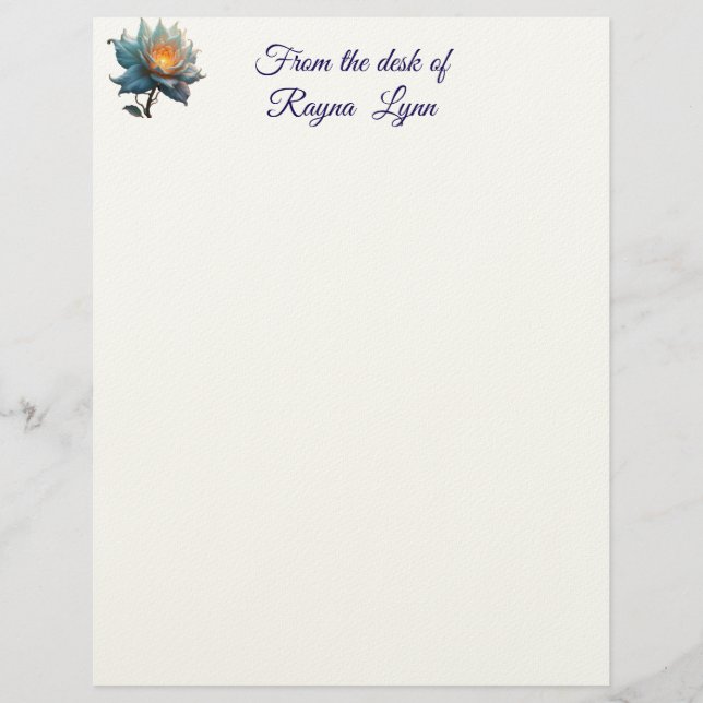 Personalized Floral Letterhead Briefbogen (Vorderseite)