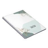 Personalized Floral Modern Mint and Gold Notebook Notizblock (Rechte Seite)