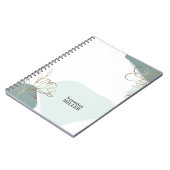 Personalized Floral Modern Mint and Gold Notebook Notizblock (Linke Seite)