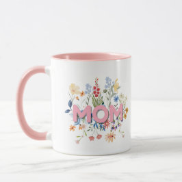 Personalized Floral Mom Mug – Mother’s Day Gift Tasse