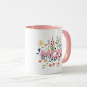 Personalized Floral Mom Mug – Mother’s Day Gift Tasse (VorderseiteRechts)