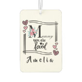 Personalized Floral Mommy Air Freshener Autolufterfrischer (Rückseite)