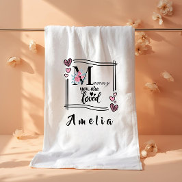 Personalized Floral Mommy Bath Towel Badehandtuch