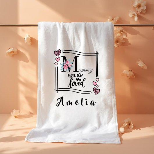 Personalized Floral Mommy Bath Towel Badehandtuch