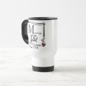 Personalized Floral Mommy Travel Mug Reisebecher (Vorderseite Links)