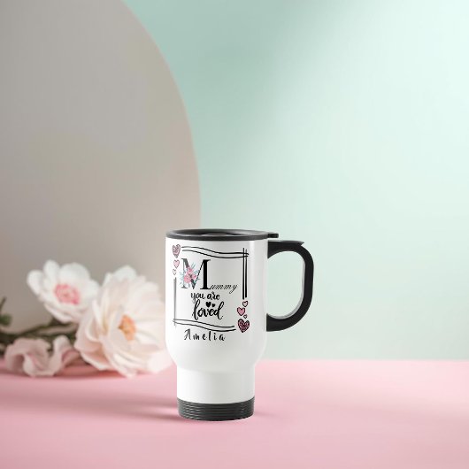 Personalized Floral Mommy Travel Mug Reisebecher