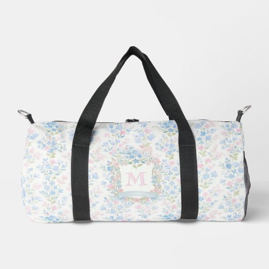 Personalized Floral Monogram Bag Duffle Bag (Vorderseite)