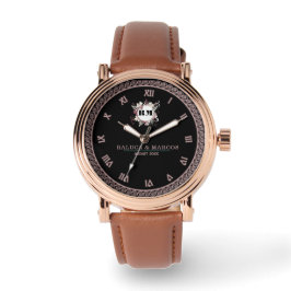 Personalized Floral Monogram for Newlyweds Armbanduhr