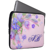 Personalized Floral Monogram Laptop Sleeve – 13"  (Vorne Rechts)