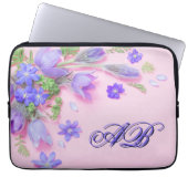Personalized Floral Monogram Laptop Sleeve – 13"  (Vorderseite)