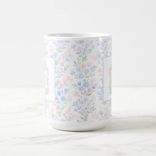Personalized Floral Monogram Mug Kaffeetasse (Mittel)