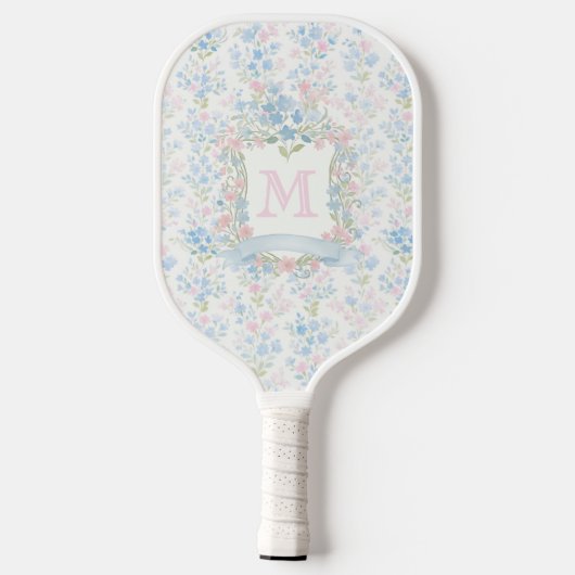 Personalized Floral Monogram Pickleball Paddle (Rückseite)