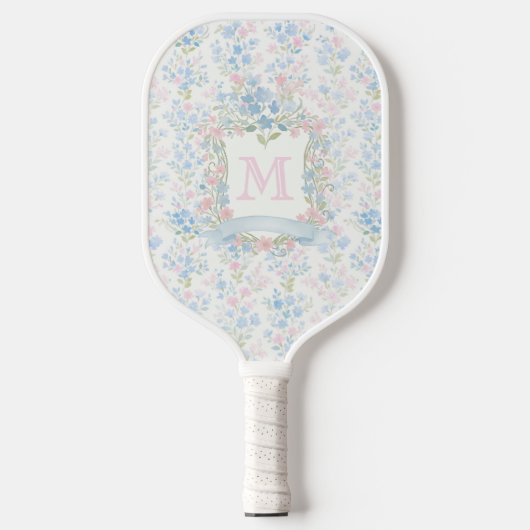 Personalized Floral Monogram Pickleball Paddle (Vorderseite)