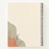 Personalized Floral Monogram Spiral Notebook Notizblock (Rückseite)