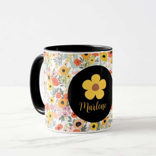 Personalized floral mug for her tasse (Vorderseite Links)