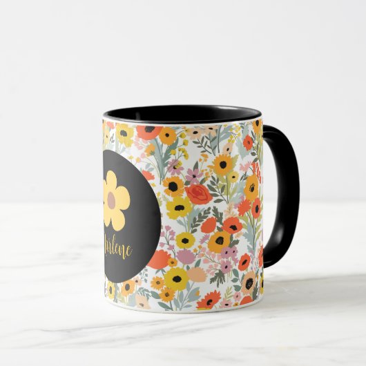 Personalized floral mug for her tasse (VorderseiteRechts)