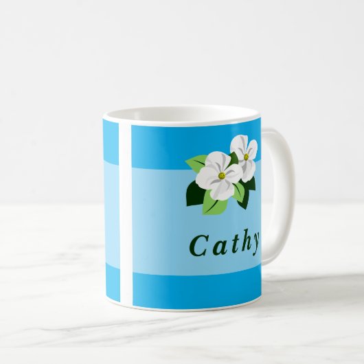 Personalized Floral Mug Kaffeetasse (VorderseiteRechts)