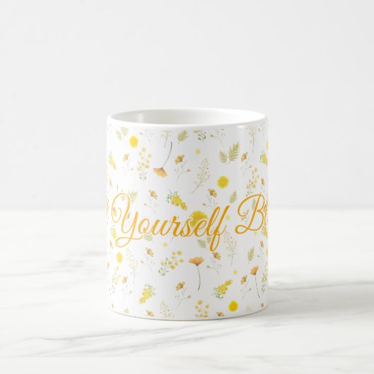 Personalized Floral Mug with Custom Name or Text Kaffeetasse (Mittel)