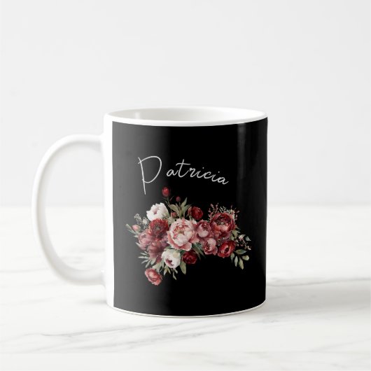 Personalized Floral Name Kaffeetasse (Links)