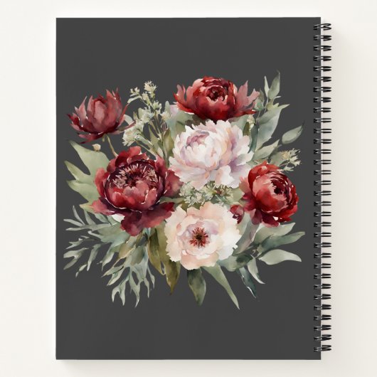 Personalized Floral Name Notebook Notizblock (Rückseite)