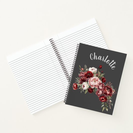 Personalized Floral Name Notebook Notizblock (Innenseite)