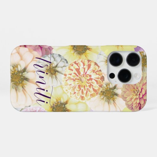 Personalized Floral Name Phone Case for Women iPhone Hülle (Rückseite (Horizontal))