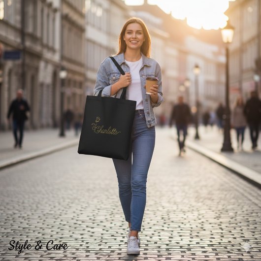Personalized Floral Name Tote Bag for Everyday Use Tasche