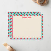 Personalized Floral Note Card Mitteilungskarte (Vorderseite/Rückseite Beispiel)