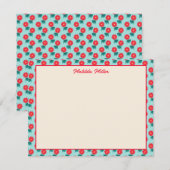 Personalized Floral Note Card Mitteilungskarte (Vorne/Hinten)