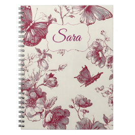 Personalized Floral Notebook – Custom Name Notizblock