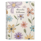 Personalized Floral Notebook – Custom Name Pastel Notizblock (Vorderseite)