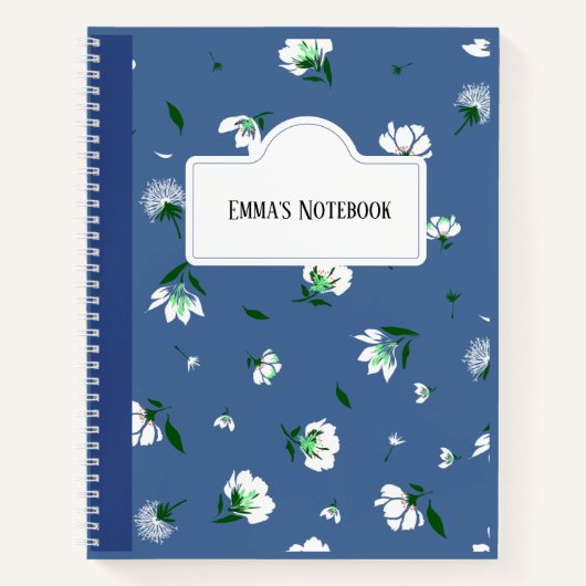 Personalized Floral Notebook Notizblock (Vorderseite)