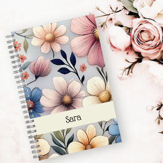 Personalized Floral Notebook Notizblock