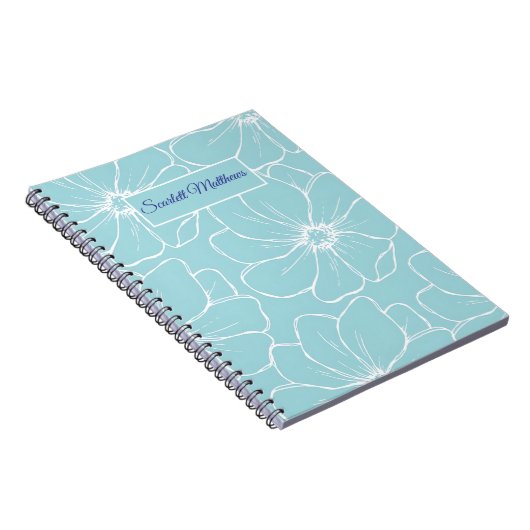 Personalized Floral Notebook with Name Notizblock (Rechte Seite)