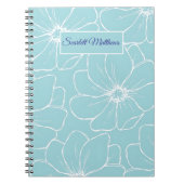 Personalized Floral Notebook with Name Notizblock (Vorderseite)