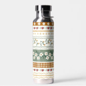 Personalized Floral Pattern Water Bottle with Name Trinkflasche (Links)