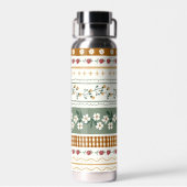 Personalized Floral Pattern Water Bottle with Name Trinkflasche (Rückseite)