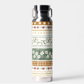 Personalized Floral Pattern Water Bottle with Name Trinkflasche (Vorne)