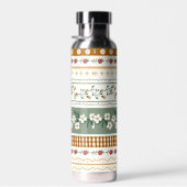 Personalized Floral Pattern Water Bottle with Name Trinkflasche (Rechts)