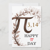 Personalized Floral Pi Day Card, Elegant Math gift (Vorderseite)