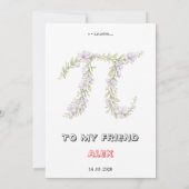 Personalized Floral Pi Day Card, Elegant Math gift (Rückseite)